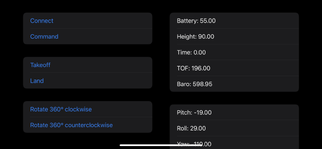 Screenshot of example app