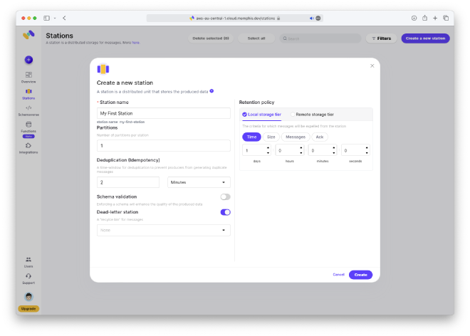 Creating a new station